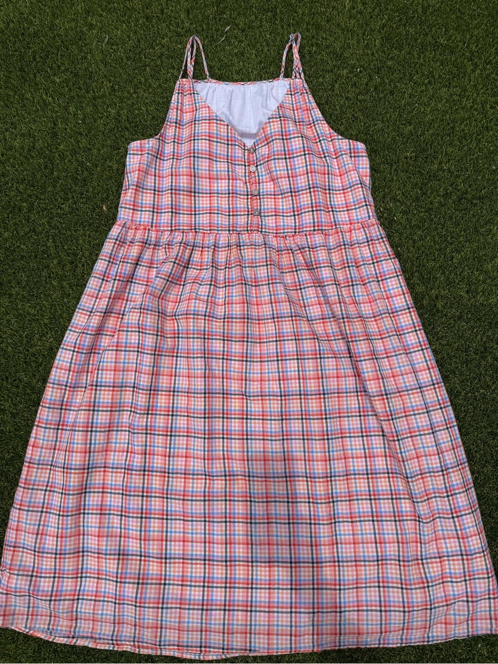 LOFT Plaid Midi Dress Size M 100% Cotton Fully Lined - Picture 10 of 10